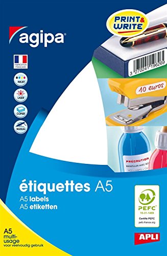 AGIPA Etui A5 (16F) de 384 étiquettes multi-usage... en promo à 2,49€ (-58%) sur Amazon FR