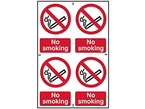Scan SCA0552 Self adhesive PVC sign - No smoking - 4 Small... - Maison & Cuisine Amazon Royaume-Uni à 6.89€