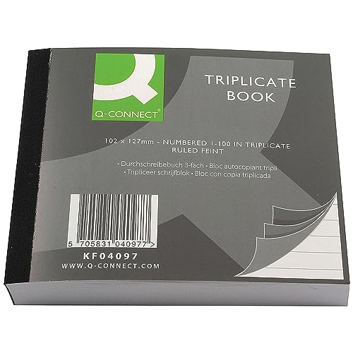 Q-Connect Feint Ruled Triplicate Book 102x127mm - Pet Supplies Amazon UK à 2.03€