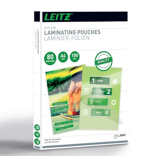 Leitz A4 33818 Glossy Laminating Pouches - Clear (Pack of... - Amazon Royaume-Uni à 6.89€