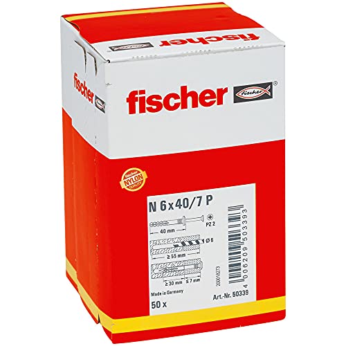 fischer - Cheville à frapper N 6 x 40/7 P à collerette... en promo à 8,33€ (-47%) sur Amazon FR