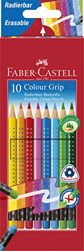Faber-Castell Eraseable Colour Pencils Grip Set of 10 - Loisirs Créatifs Amazon Royaume-Uni à 11.91€