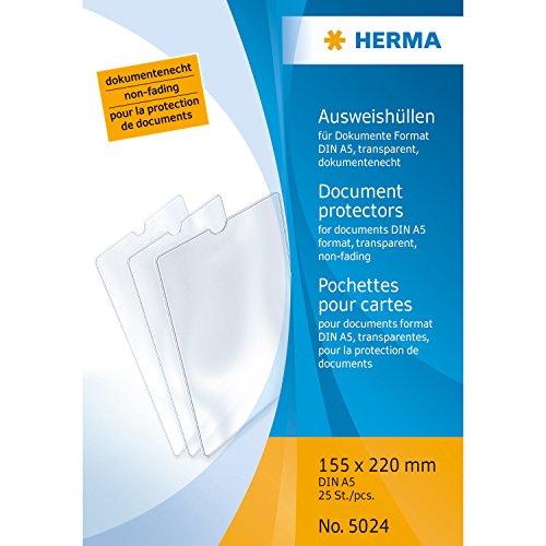 Herma 5024 Ausweissteckhüllen A5 transparent - Fournitures Bureau Amazon Allemagne à 1.13€