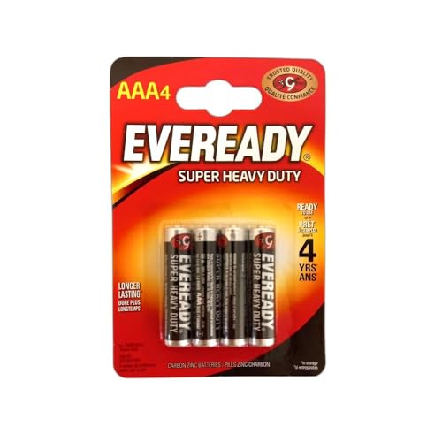 Eveready Super Heavy Duty AAA Zinc Batteries, 4 each - Sports & Fitness Amazon Royaume-Uni à 1.50€
