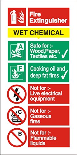 Seco Wet Chemical Fire Extinguisher Sign, 100mm x 200mm... - Maison & Cuisine en promo à 1.32€
