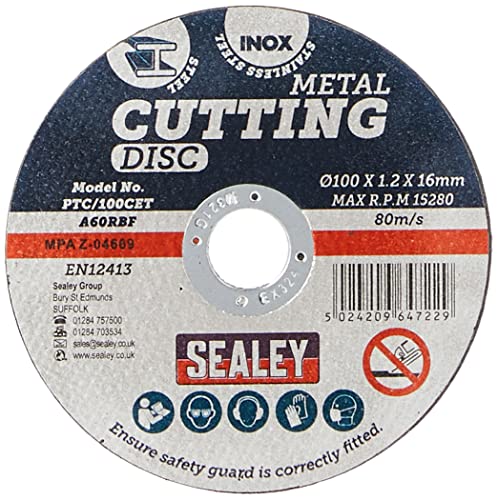 SEALEY PTC/100cet 100 x 1 mm 16 mm Alésage Disque de coupe - Bricolage & Outils Amazon France à 3.95€
