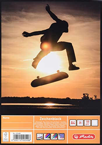 Herlitz Sketch Pad - Papel de dibujo (25 hojas A4), blanco - Maison & Cuisine en promo à 4.68€