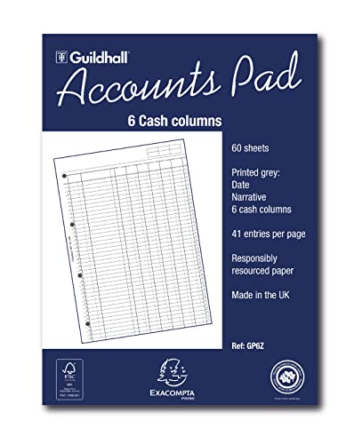 Exacompta 'Guildhall' Accounts Pad, A4, 60 sheets, 6 Cash... - Maison & Cuisine Amazon Royaume-Uni à 13.95€