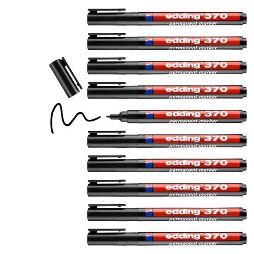 edding 370 - black - box of 10 - fine bullet nib 1 mm... - Auto & Moto Amazon Royaume-Uni à 8.65€