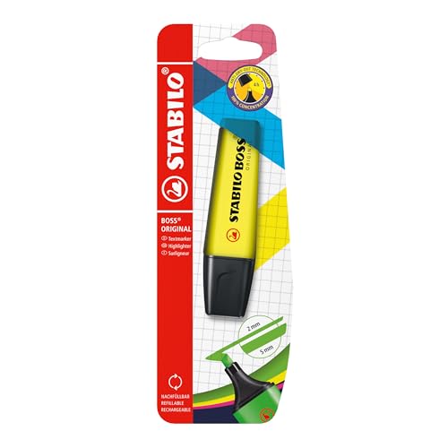 STABILO BOSS ORIGINAL - Evidenziatore - Pack da 1 - Giallo - Fournitures Bureau Amazon Italie à 0.98€