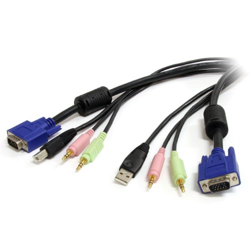 Câble KVM USB VGA 4 en 1 avec audio et microphone - 3 m - High-Tech & Électronique Amazon France à 30.32€