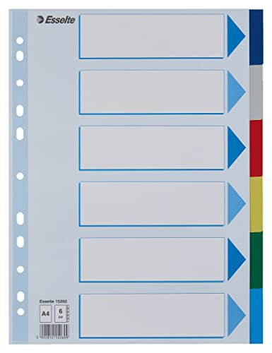 Esselte Intercalaires A4 6 Touches, Multicolore, Onglets... - Maison & Cuisine Amazon France à 3.08€