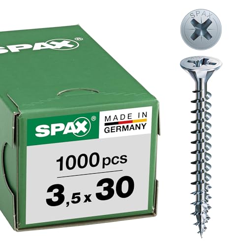 SPAX Vis universelle, 3,5 x 30 mm, 1000 pièces, Tête... - Sports & Fitness en promo à 18.74€