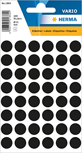HERMA Dot Stickers Black, 240 Labels, 13 mm, 48 Labels per... - Maison & Cuisine Amazon Royaume-Uni à 3.68€