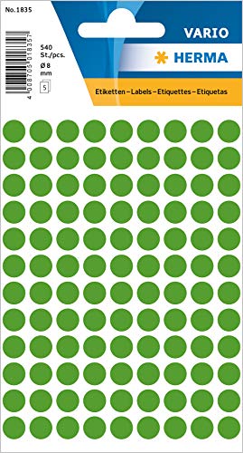 HERMA Etichette Multiuso Ø 8 mm Verde Scuro 540 Pz. - Bon plan à 2.76€