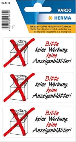 Herma 5742 Information Labels "Keine Werbung Anzeigenbl."... - Home & Kitchen Amazon UK à 3.04€