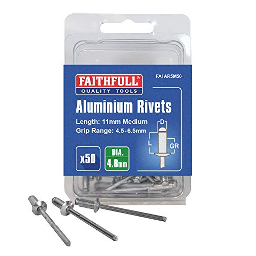 Faithfull FAIAR5M50 Aluminium Rivets 5mm Medium (50) - Maison & Cuisine Amazon Royaume-Uni à 2.08€