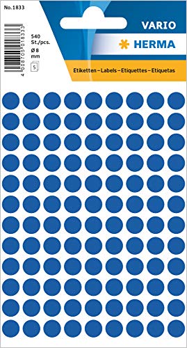 Herma | Etichette multiuso, rotonde, diametro 8 mm, 540... - Amazon Italie à 5.28€