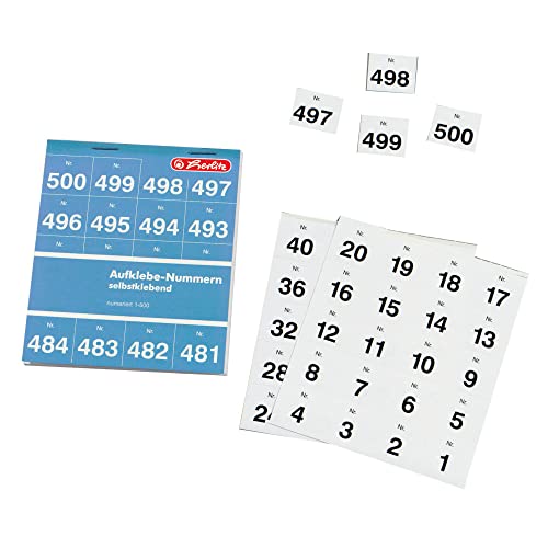 Herlitz 791871 Numéros autocollants 1-500 25 x 21 mm (Noir... - Maison & Cuisine Amazon France à 4.43€