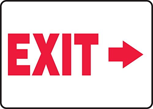 Accuform MADM926VS Sign, Legend"EXIT (Right Arrow)", 7"... - Fournitures Bureau Amazon France à 8.72€