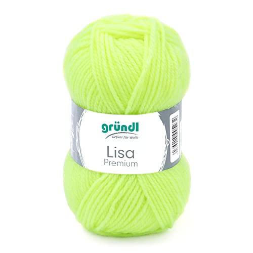 Gründl Lisa Premium Uni Yarn Hilo, Acrylic, Amarillo Neon... - Loisirs Créatifs Amazon Espagne à 1.80€