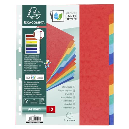 Exacompta 2412E Divisori e Segnaletica, 24.2x29.7 cm - Bricolage & Outils Amazon Italie à 1.78€
