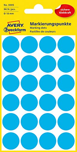 Avery Zweckform 3004 Coding Dots (96 – 18 mm Diameter) blue... - Amazon Royaume-Uni à 2.23€