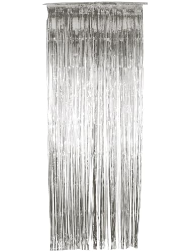 Shimmer Curtain, Metallic Silver, 91cm x 244cm - Maison & Cuisine Amazon Royaume-Uni à 0.99€