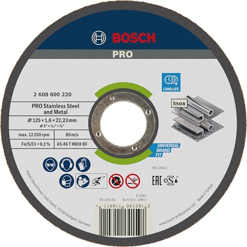 Bosch 2608600220 mola da taglio piana per Inox 125 mm x 1,6... - Bricolage & Outils Amazon Italie à 1.28€