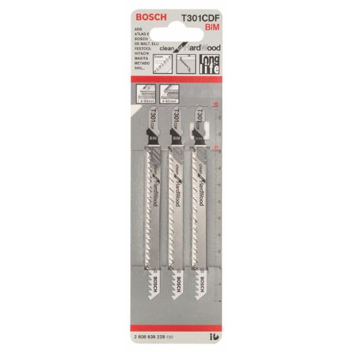 Bosch 3x Stichsägeblatt T 301 CDF Clean for Hard Wood (für... - Bricolage & Outils en promo à 11.09€