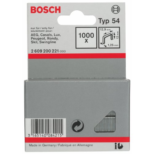 BOSCH 2609200221 - Grapa tipo 54: 12,9x 1,25x12mm: 1.000 uds - DIY & Tools Amazon Italy à 7.10€