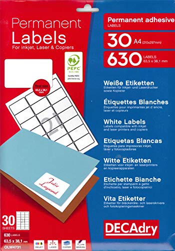 Apli DECAdry Pochette de 630 Etiquettes multi-usage 63,5 x... en promo à 6,72€ (-55%) sur Amazon FR