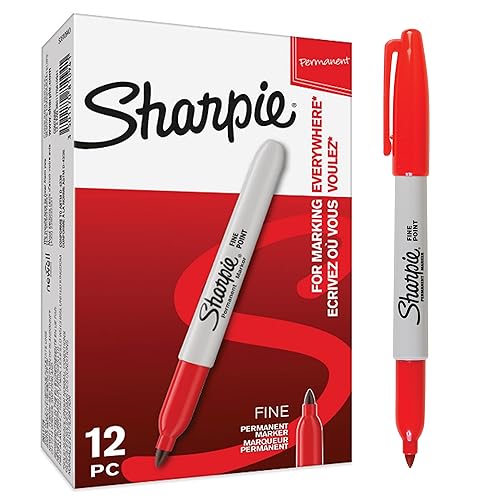 Sharpie marqueurs permanents | pointe fine | rouge | lot de... - Fournitures Bureau en promo à 5.47€