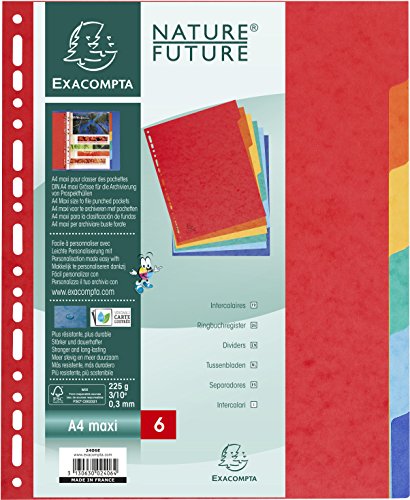 Exacompta 2406E Divisori e Segnaletica, 24.2x29.7 cm - Fournitures Bureau Amazon Italie à 1.05€