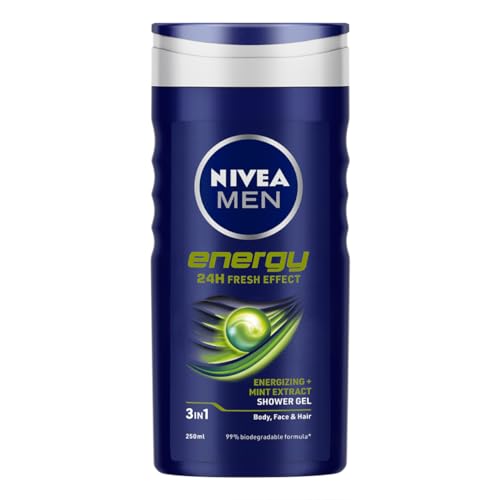 NIVEA MEN Gel Douche Energy, 250ml, Frais, Peau Normale - Beauté & Parfums Amazon France à 2.90€