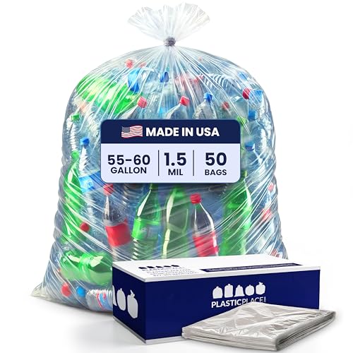 Clear 55 Gallon Trash Bags, 36x58, 100/Case, 1.5 Mil by... - Home & Kitchen Amazon Germany à 10.27€