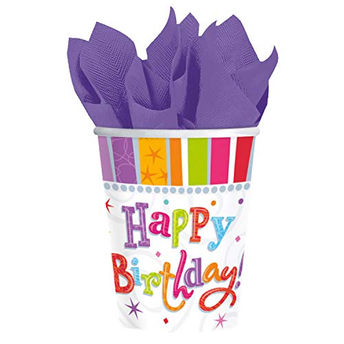Amscan International Radiant Birthday-Bicchieri di Carta da... - Auto & Moto en promo à 2.38€