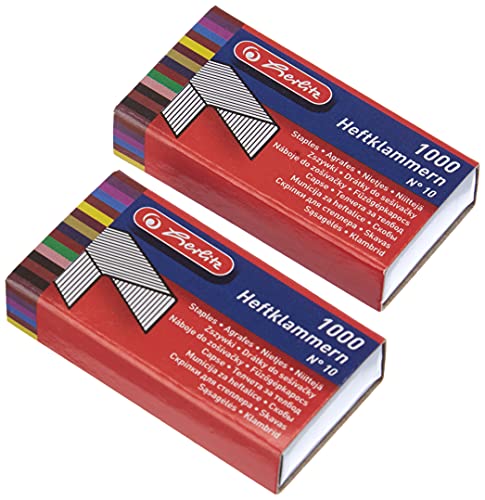 Herlitz No. 10 Staples, 2X Galvanised 1000 Pieces On Card... - Maison & Cuisine Amazon Royaume-Uni à 2.38€