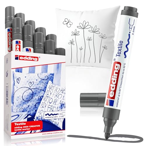 edding 4500 Textilmarker - grau - 10 Stück - Rundspitze 2-3... - Bon plan à 17.20€