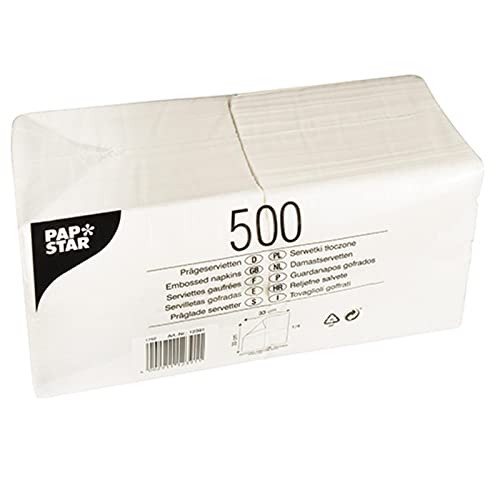 Papstar 12391, 500 napkins, 1-ply, 1/4 fold, 33 x 33... - Amazon Royaume-Uni à 7.49€