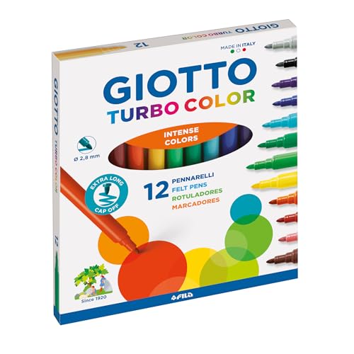 GIOTTO Turbo Color Fasermaler, Mehrfarbig, 12 Farben - Maison & Cuisine Amazon Allemagne à 2.99€