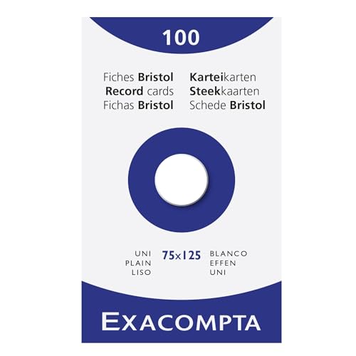 Exacompta - 13301E - Caja de 100 fichas cartulina lisa sin... - Auto & Moto en promo à 2.85€