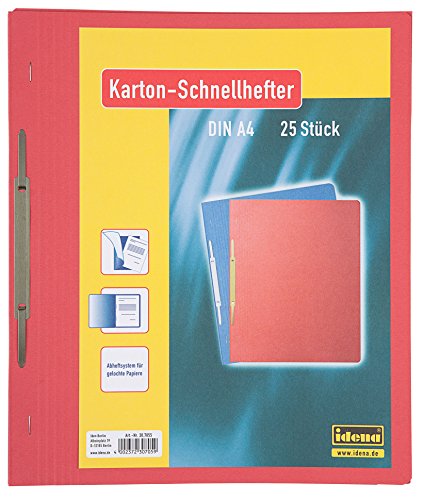 Idena Kartonschnellhefter A4, 25 Stück/Pg Rot - Maison & Cuisine Amazon Allemagne à 1.87€