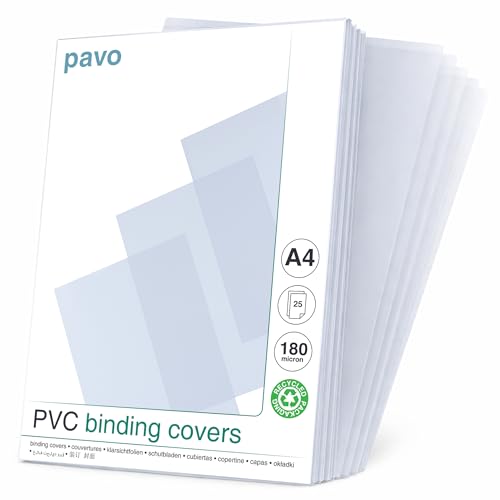 PAVO A4 180 Micron PVC Glass Cover - Clear (Pack of 25) - Amazon Royaume-Uni à 5.20€