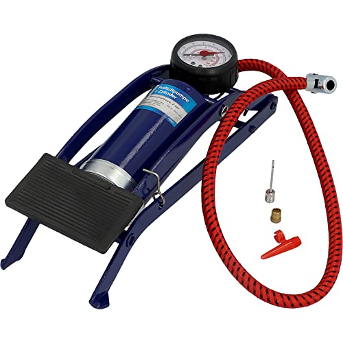 Cartrend 10927 Pompe à pied 1 cylindre, noir/bleu/rouge - Auto & Moto Amazon France à 11.49€
