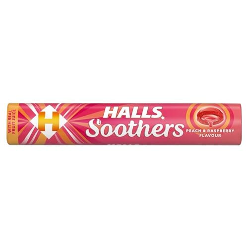Halls Soothers Real Peach and Raspberry Juice Sweets, 45 g - Épicerie en promo à 0.75€