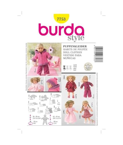 Burda B7753 Patron de Couture Habits de Poupée 19 x 13 cm - Toys & Games Amazon France à 8.90€