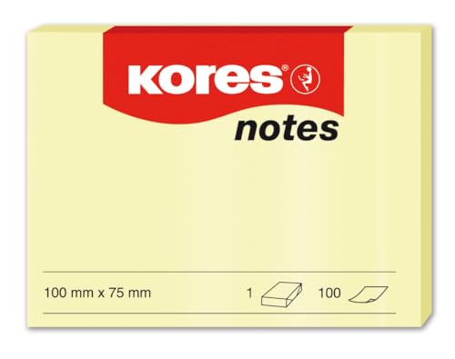 Kores N46125 125 x 75 mm 100 Sheets Paper Note - Yellow - Maison & Cuisine Amazon Royaume-Uni à 1.34€
