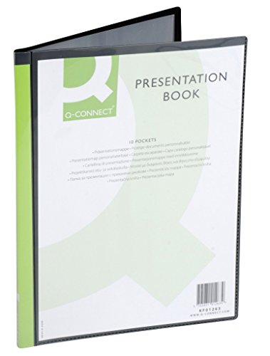 Q-Connect Black 10 Pocket Presentation Book (Pack of 1)... - Fournitures Bureau en promo à 1.39€