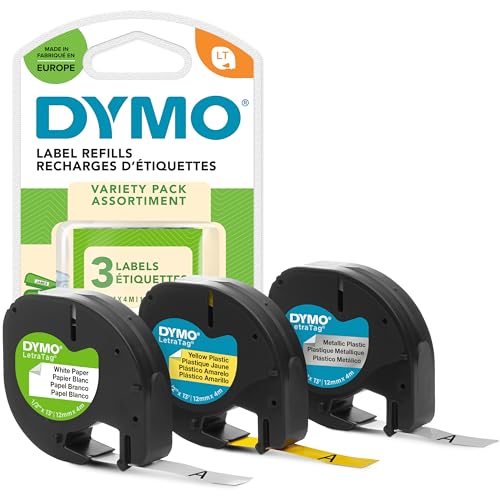DYMO LetraTag Étiquettes Starter Set | 12 mm x 4 m (3... en promo à 12,69€ (-47%) sur Amazon FR